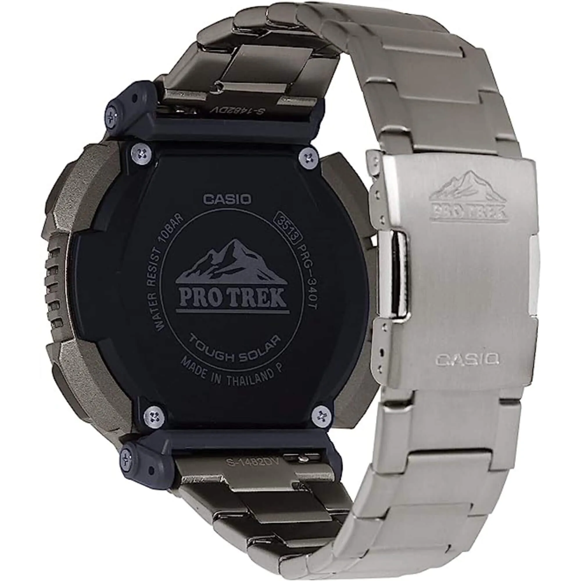 Casio Men's Digital Watch - Pro Trek Compass Grey Titanium Bracelet | PRG-340T-7CR