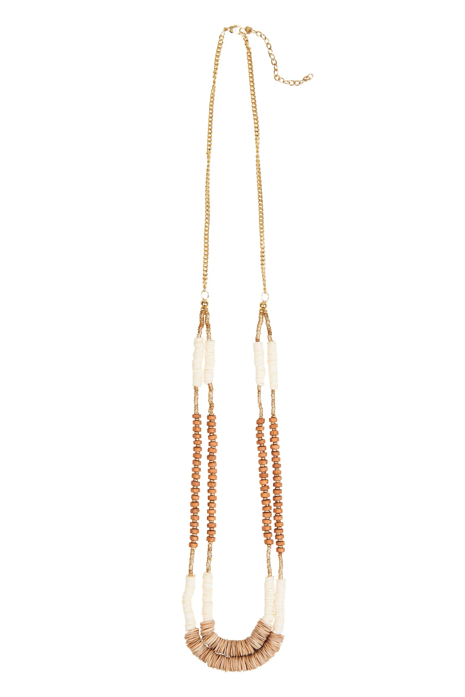 Cay Necklace - Tan/Brass