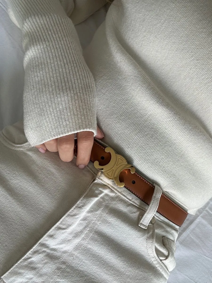 Celine Brand Premium Series Brown Belt With Brand Box