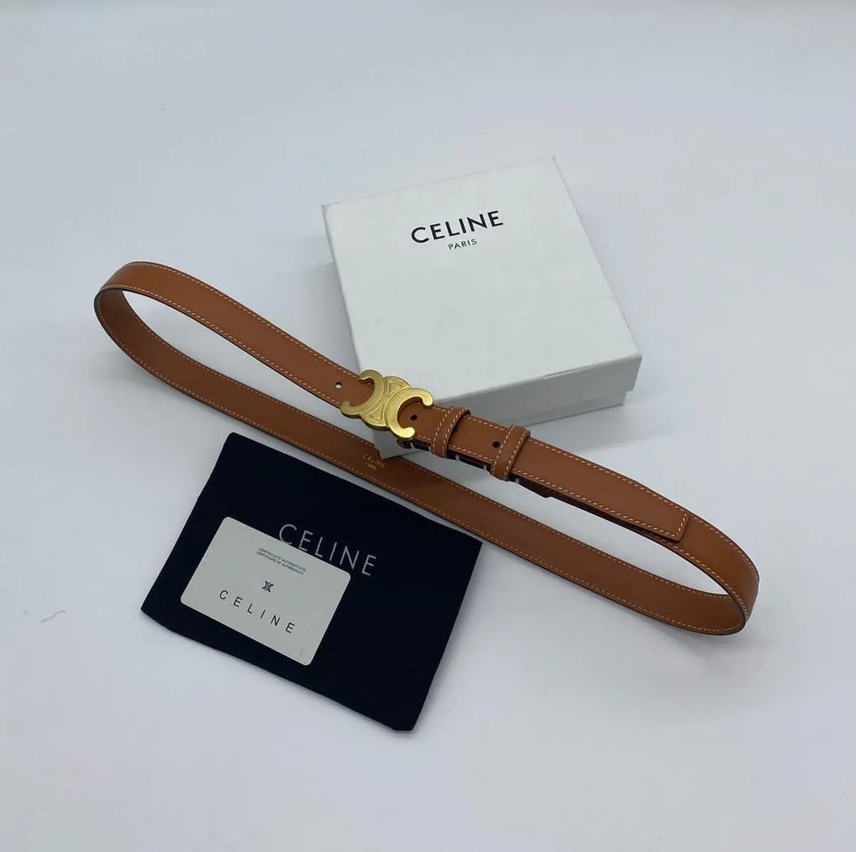 Celine Brand Premium Series Brown Belt With Brand Box