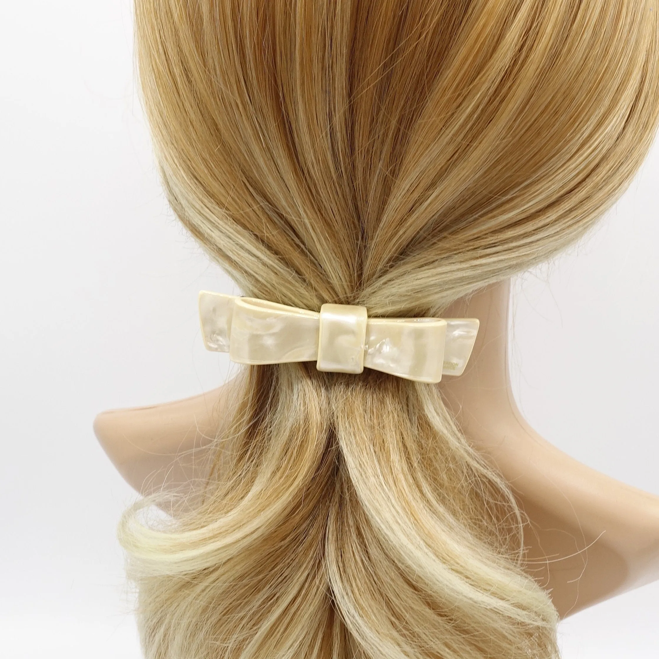 cellulose acetate bow hair barrette