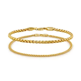 Chain Bracelet Set - Gold