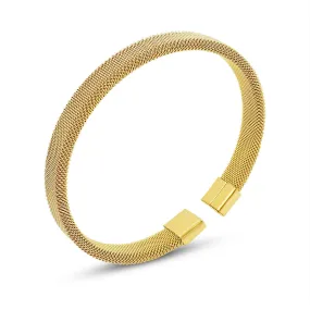 Chic 18K Gold Plated Bracelet with Japanese and Korean-Inspired Woven Design