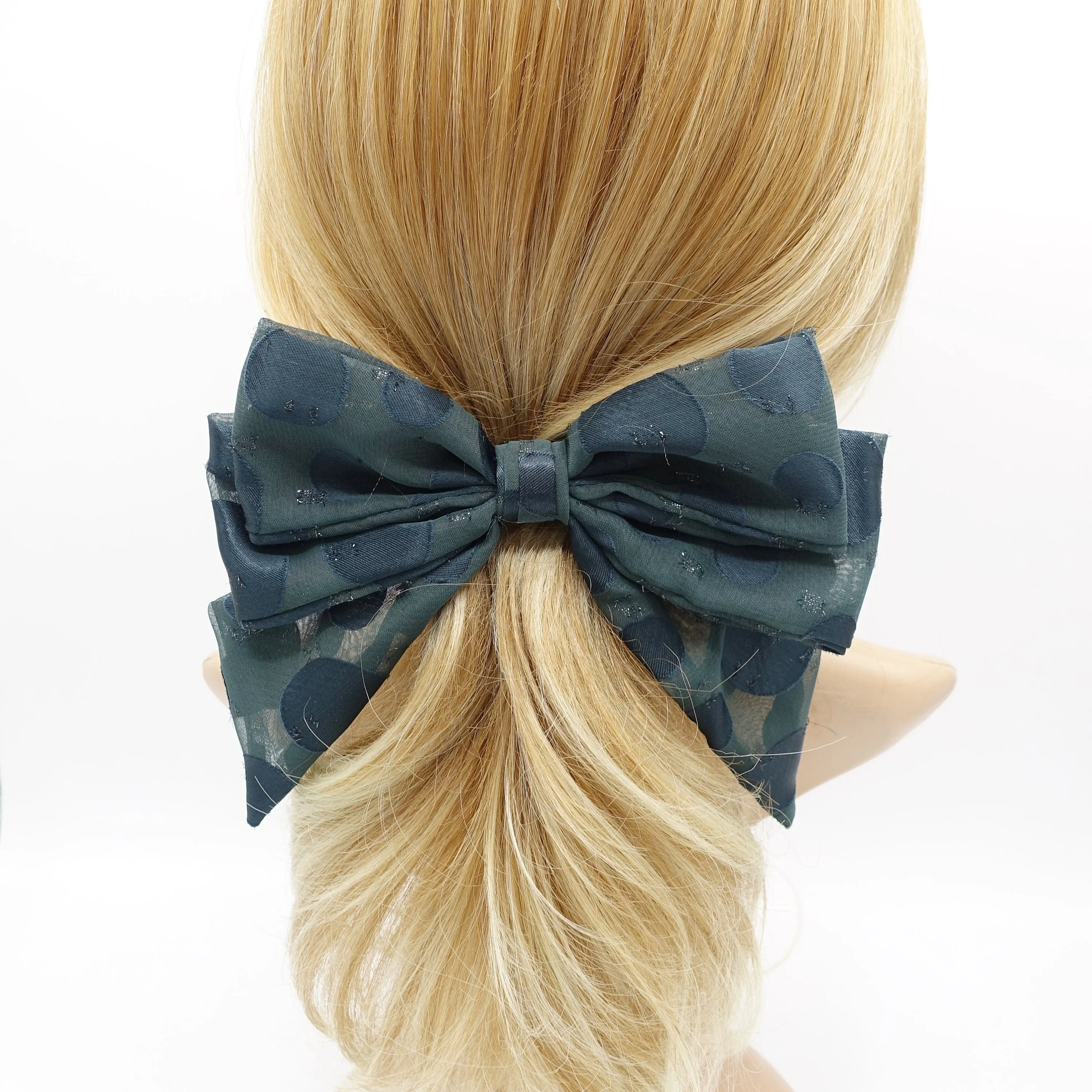 chiffon dot hair bow for women