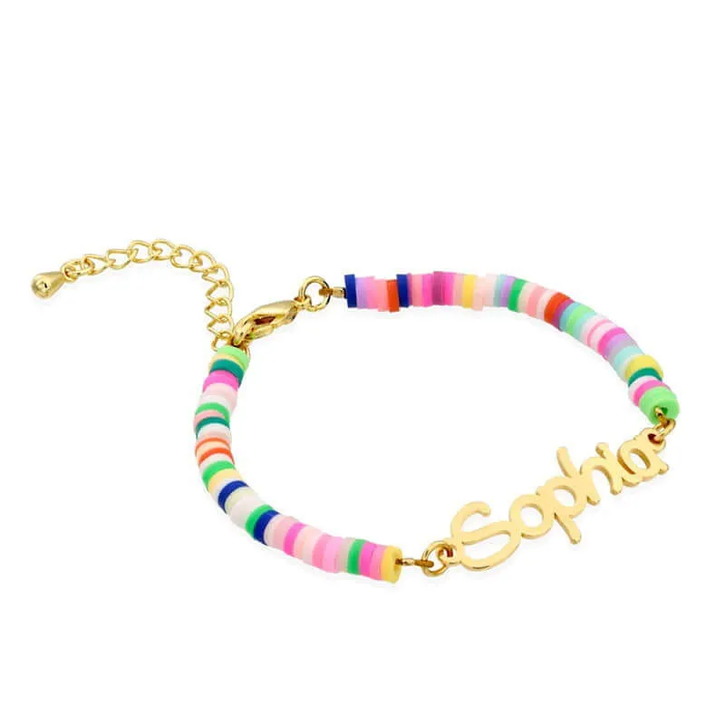 Children's DIY Soft Clay Chain English Name Bracelet