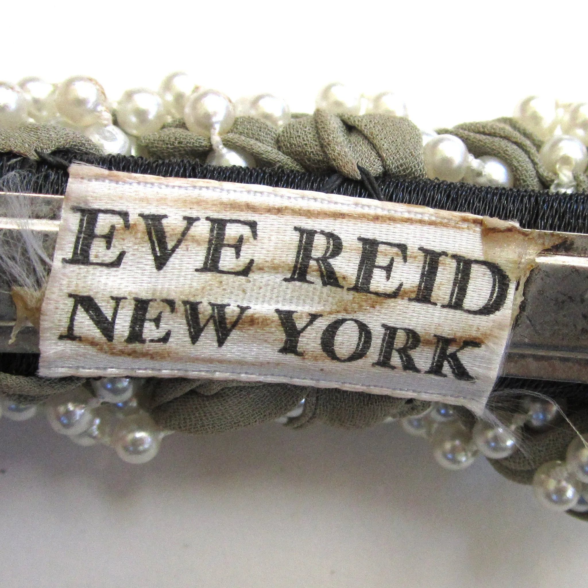 Circa 1980s Eve Reid New York Fabric Pearl Barrette