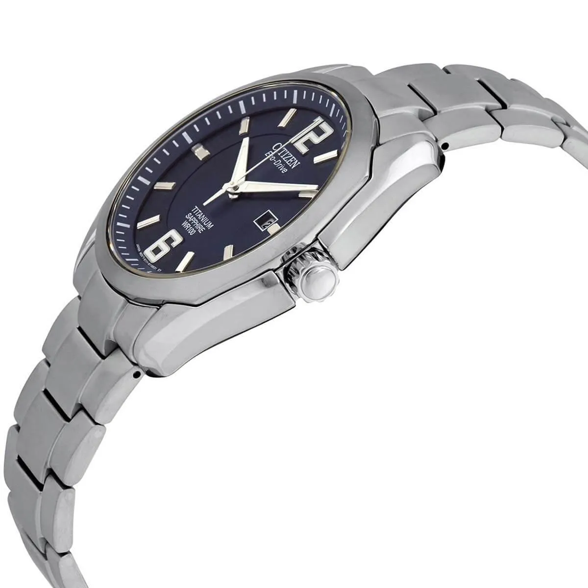 Citizen Men's Eco-Drive Watch - Chandler Blue Dial Titanium Bracelet | BM7080-54L