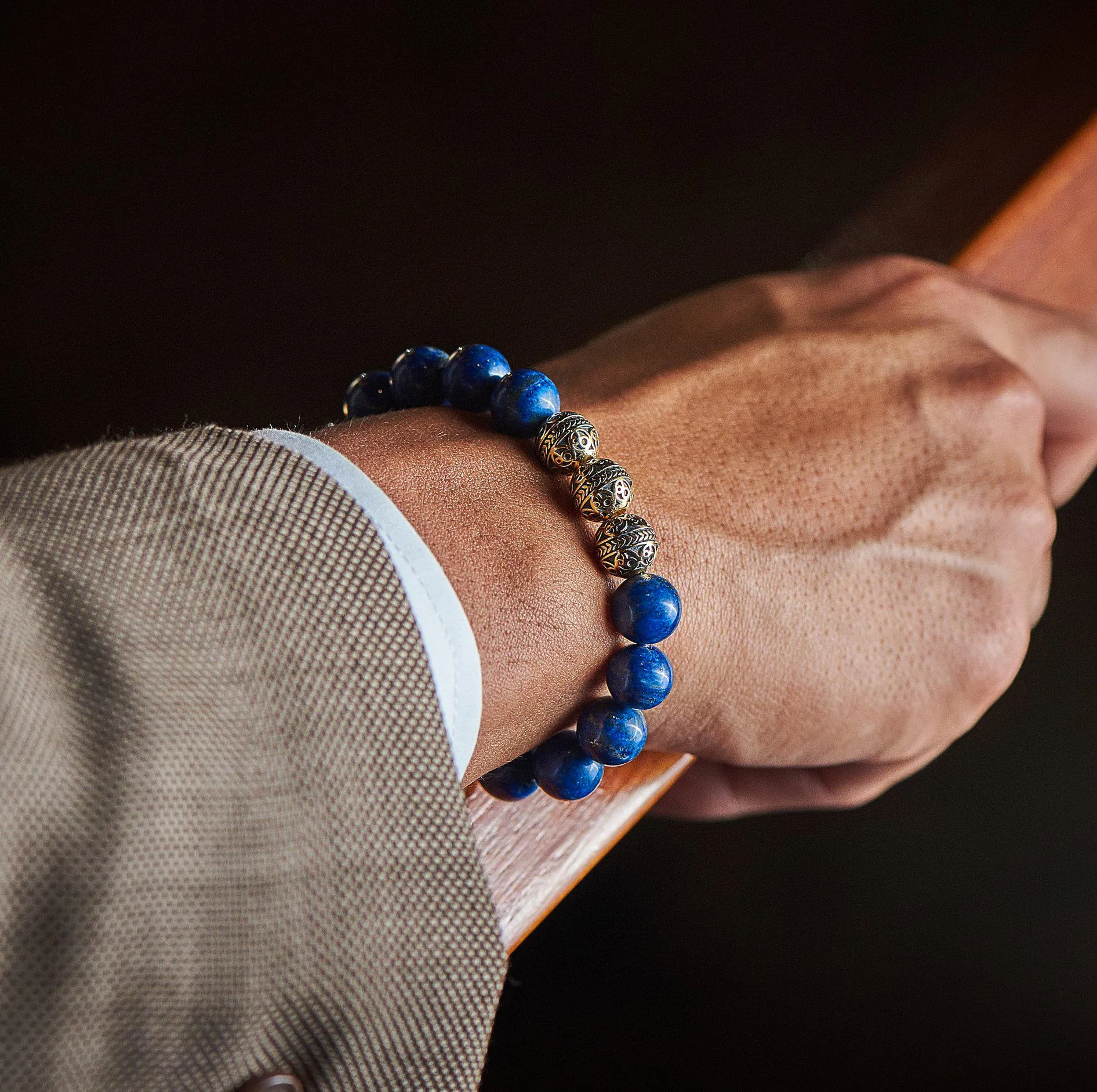 Classic Gold Lapis Lazuli Bracelet