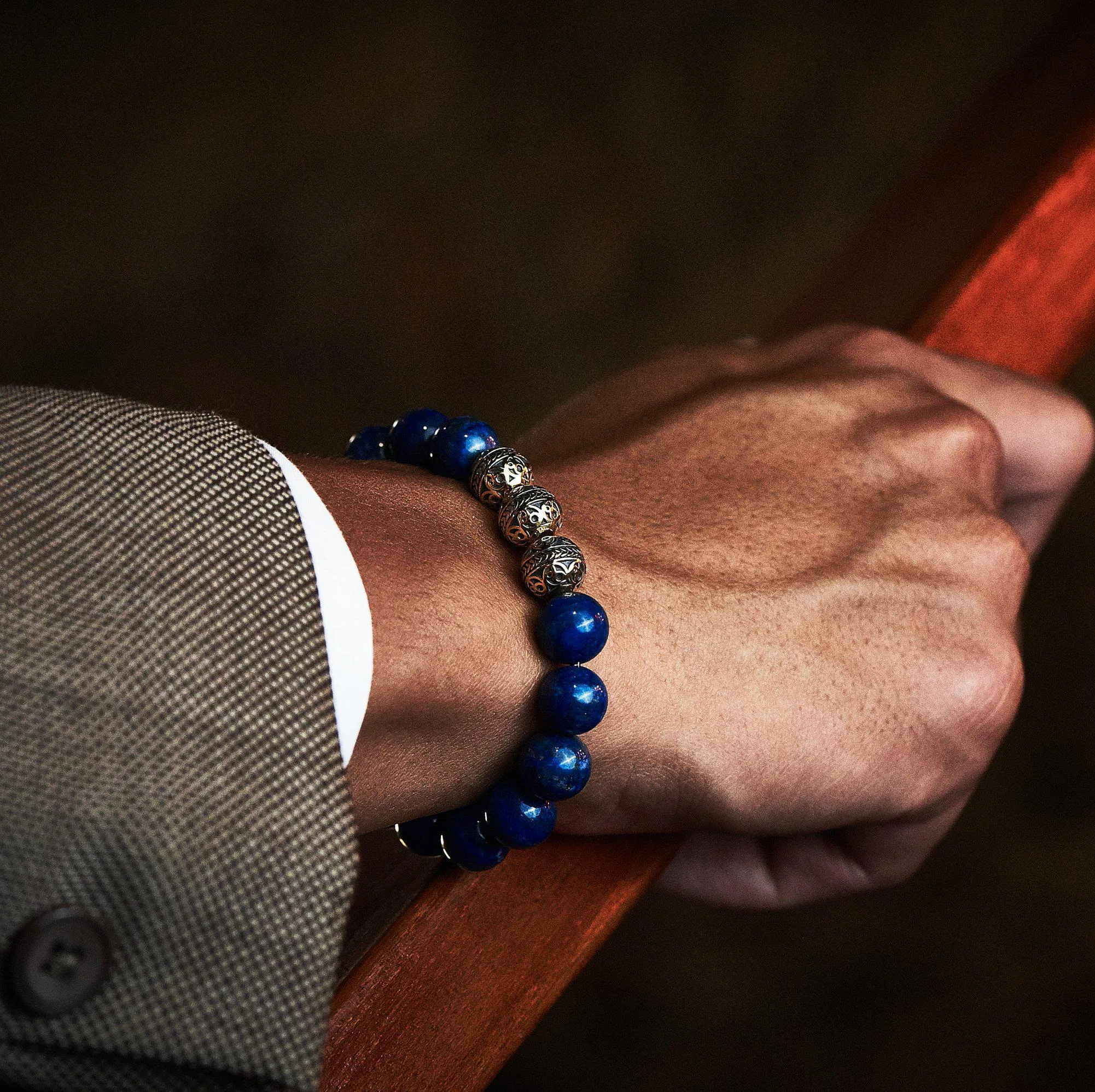 Classic Gold Lapis Lazuli Bracelet