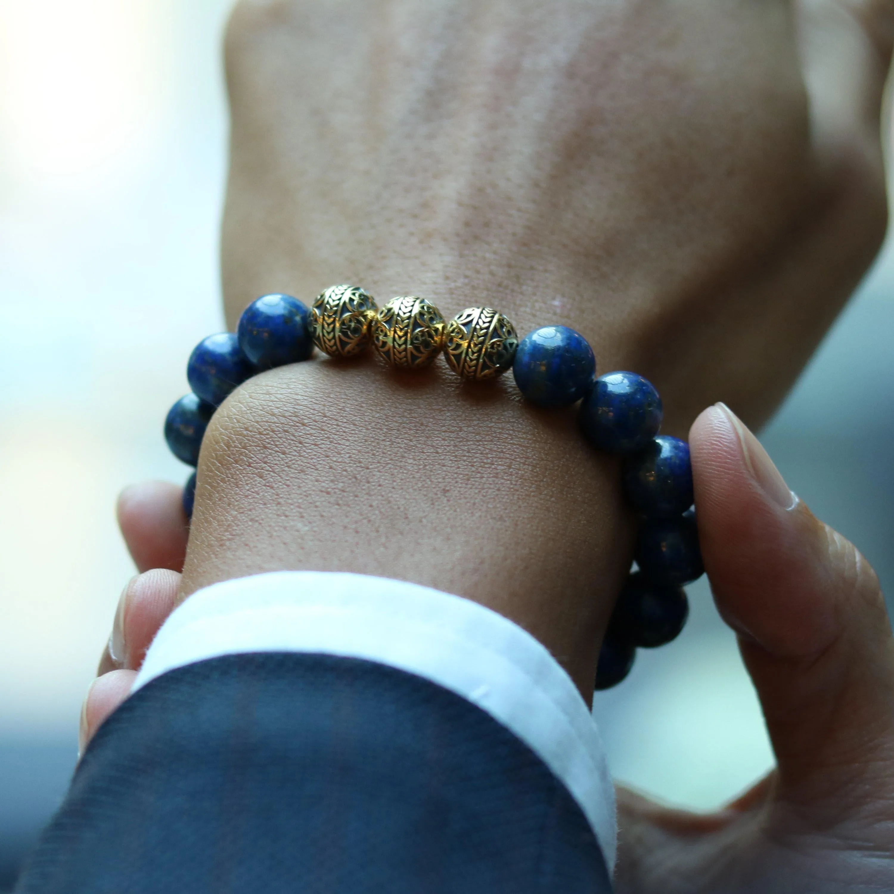 Classic Gold Lapis Lazuli Bracelet