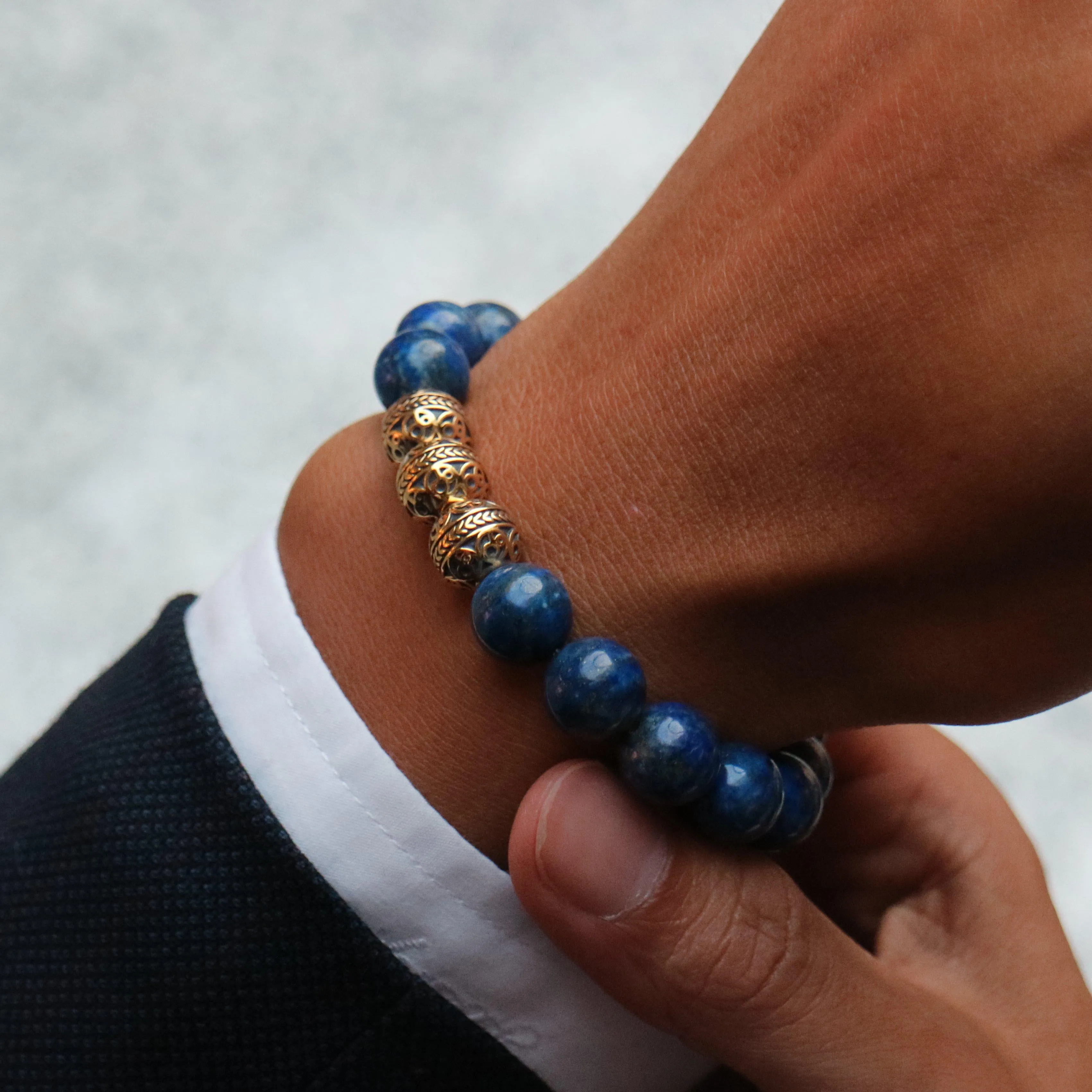 Classic Gold Lapis Lazuli Bracelet