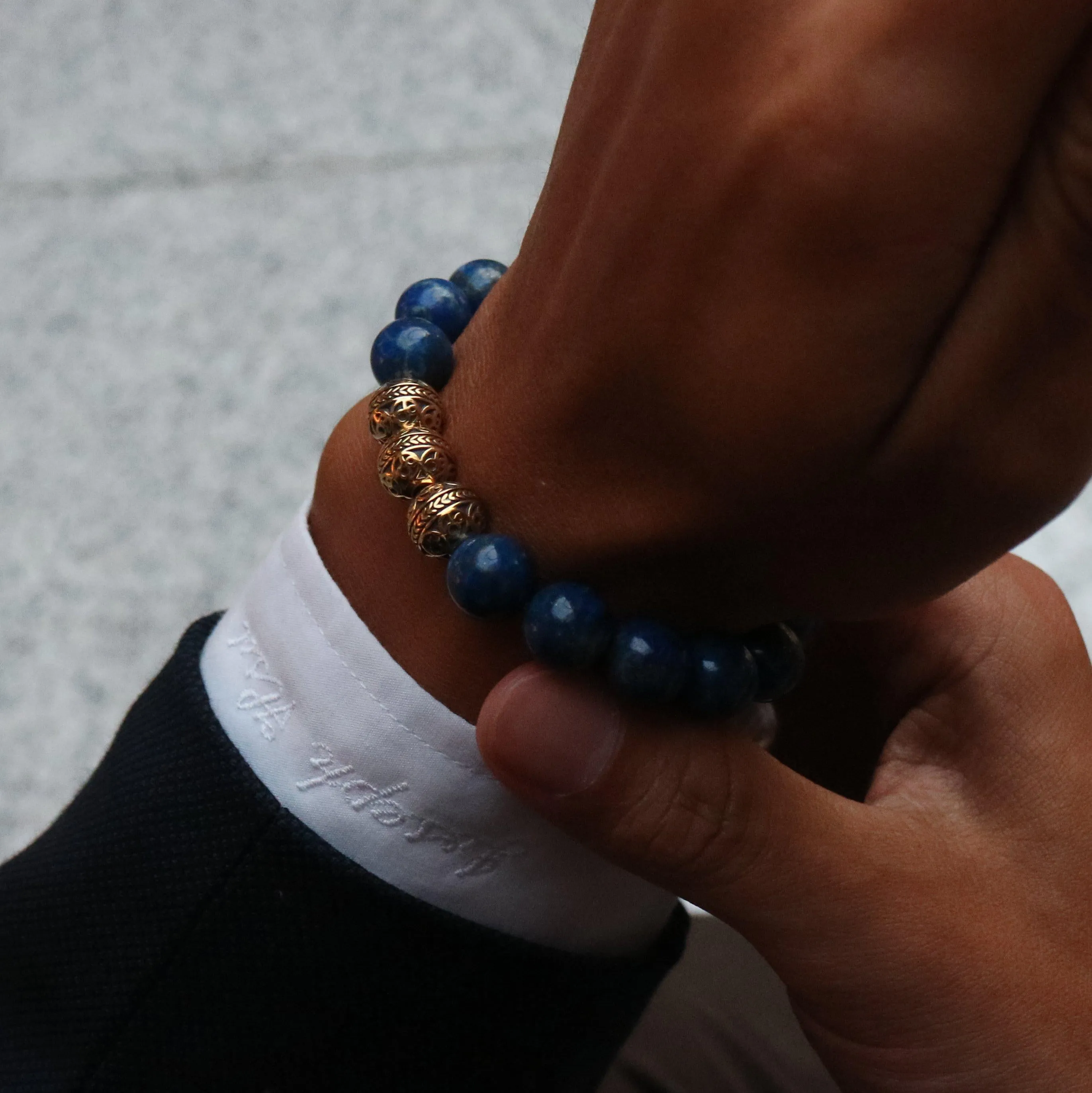 Classic Gold Lapis Lazuli Bracelet