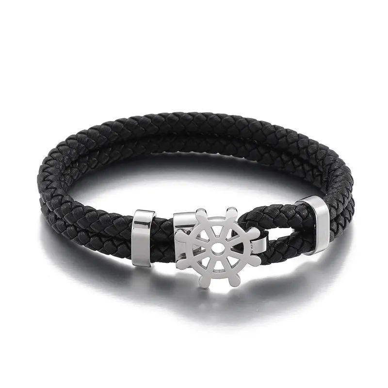 Creative Stainless Steel Rudder Braided Bracelet