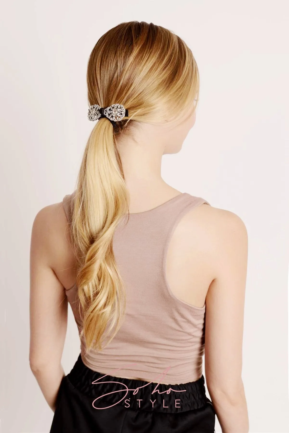 CRYSTAL BOW BARRETTE