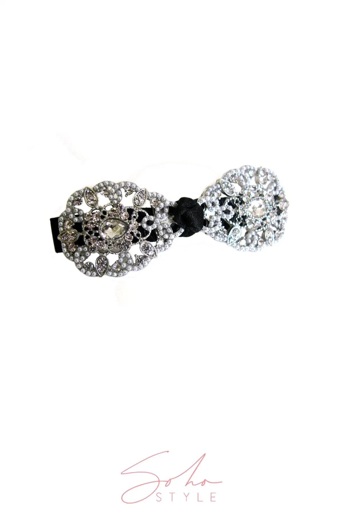 CRYSTAL BOW BARRETTE