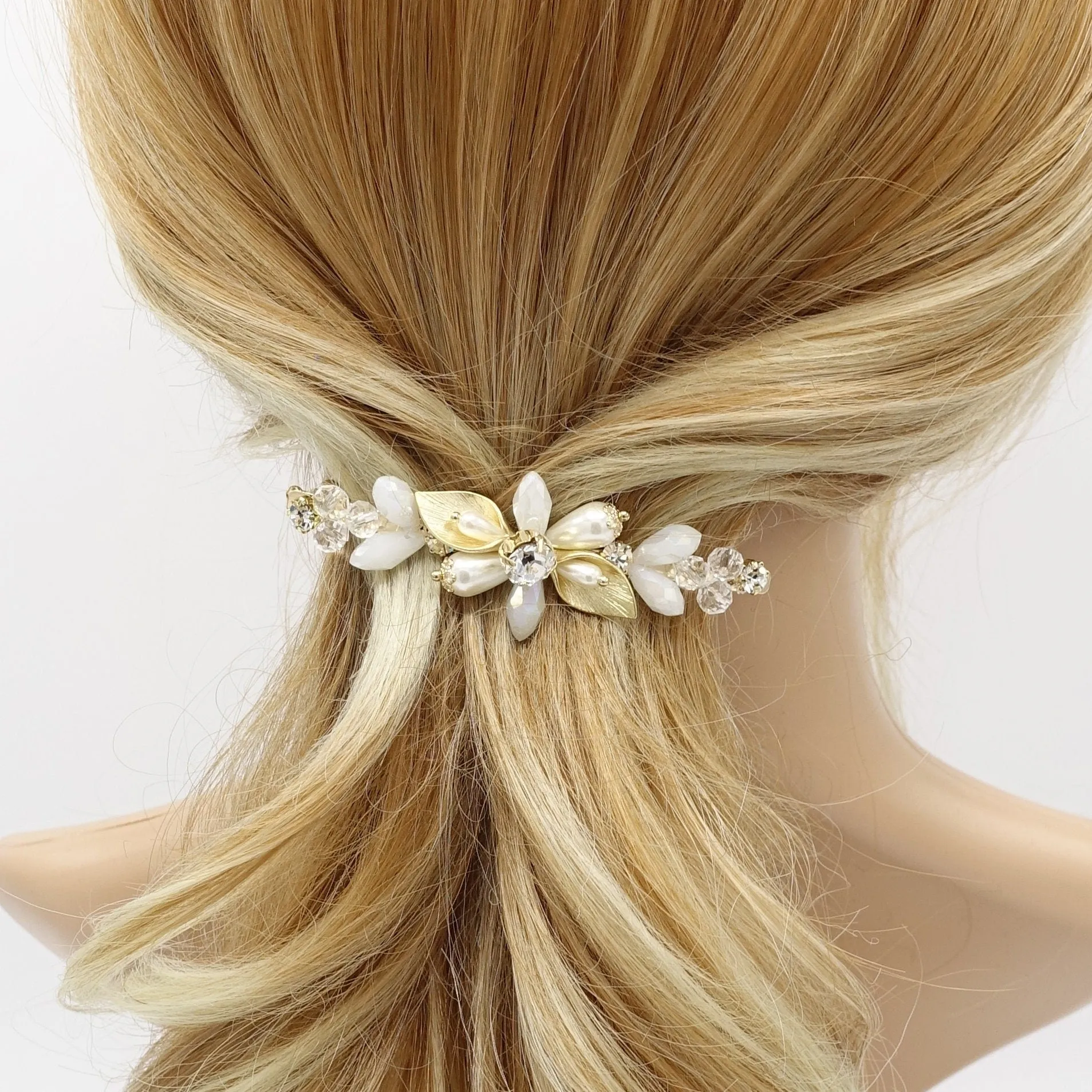 crystal branch jeweled hair barrette