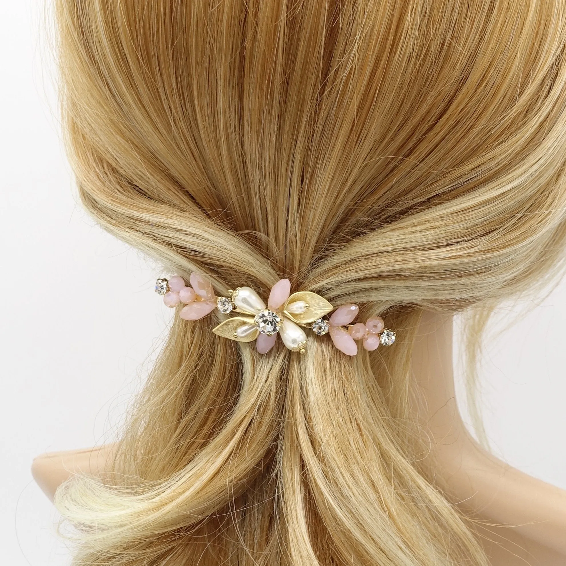 crystal branch jeweled hair barrette