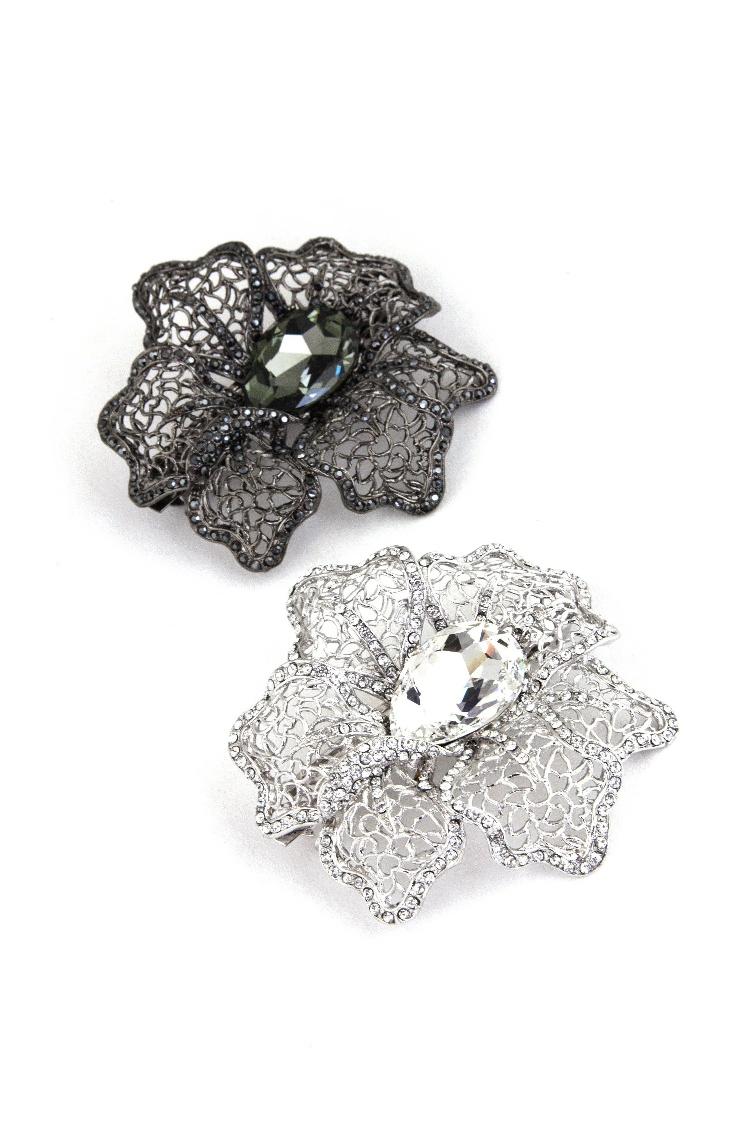 Crystal Mosaic Flower Barrette