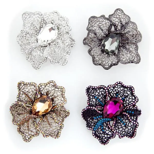 Crystal Mosaic Flower Barrette