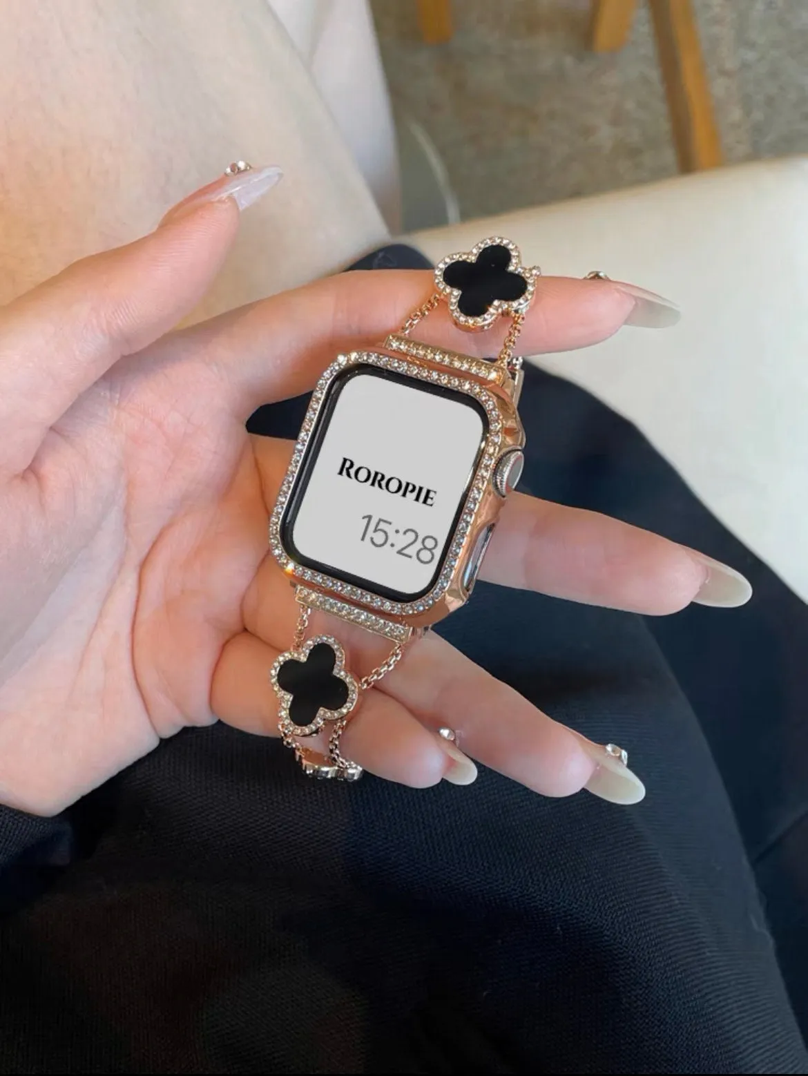 Cute Bling Rhinestones Apple Watch Band Series 1 2 3 4 5 6 7 8 9 Ultra Generation 38mm 40mm 41mm 42mm 44mm 45mm 49mm Chain Apple Watch Strap