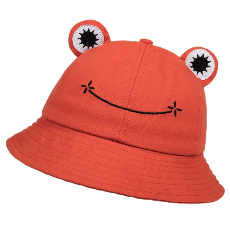 Cute Frog Bucket Hats women Bucket Hat Women Summer Outdoor Sun Fishing Cap Cotton Wild Panama Hats