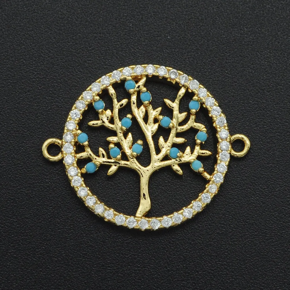 CZ Charms Cactus Necklace Pendant Zircon Tree of Life Connector For Jewelry Bracelet Accessories