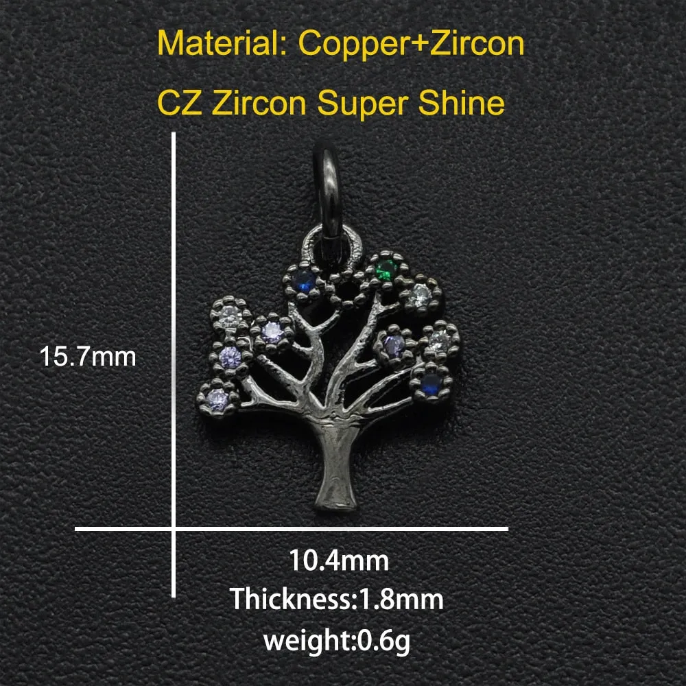 CZ Charms Cactus Necklace Pendant Zircon Tree of Life Connector For Jewelry Bracelet Accessories