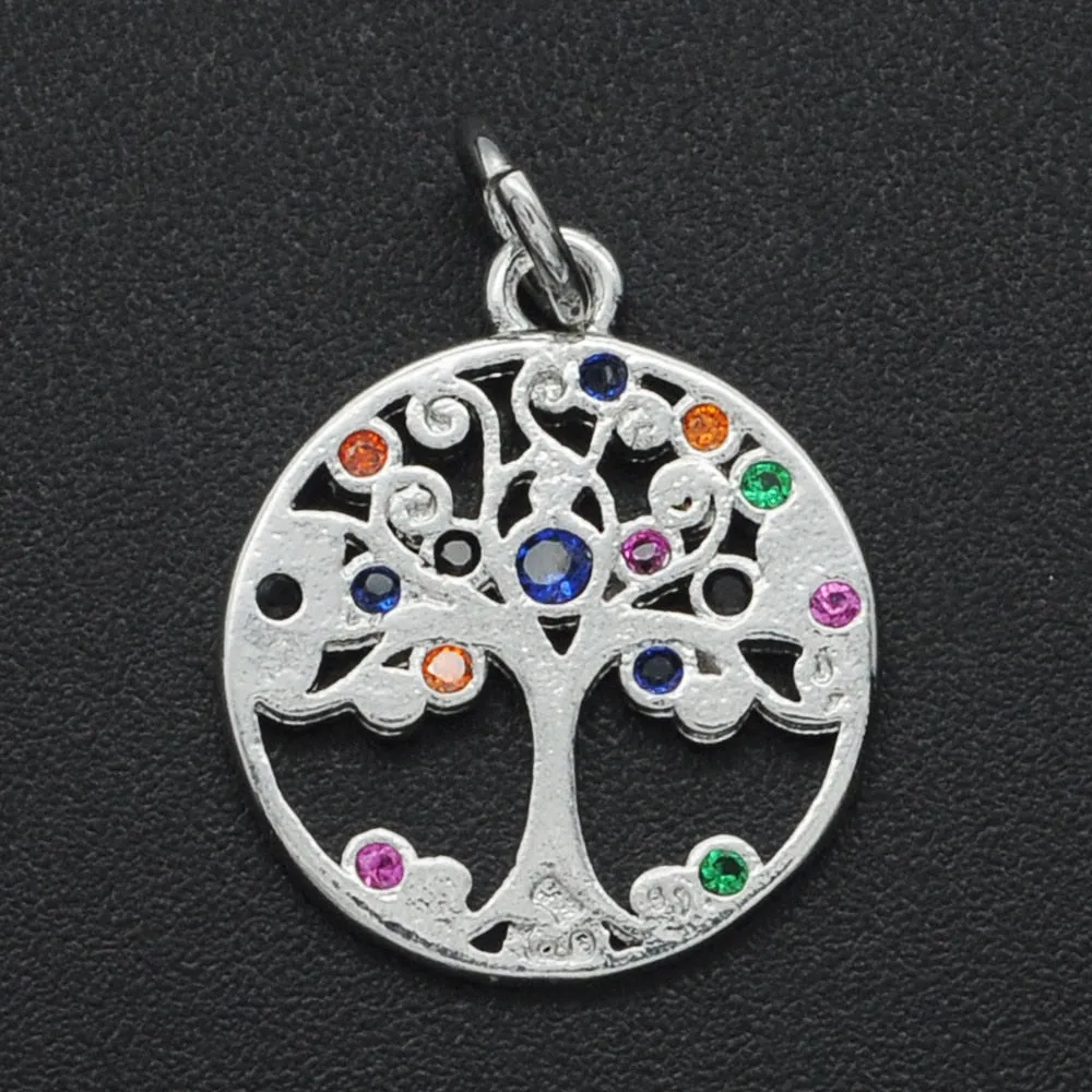 CZ Charms Cactus Necklace Pendant Zircon Tree of Life Connector For Jewelry Bracelet Accessories