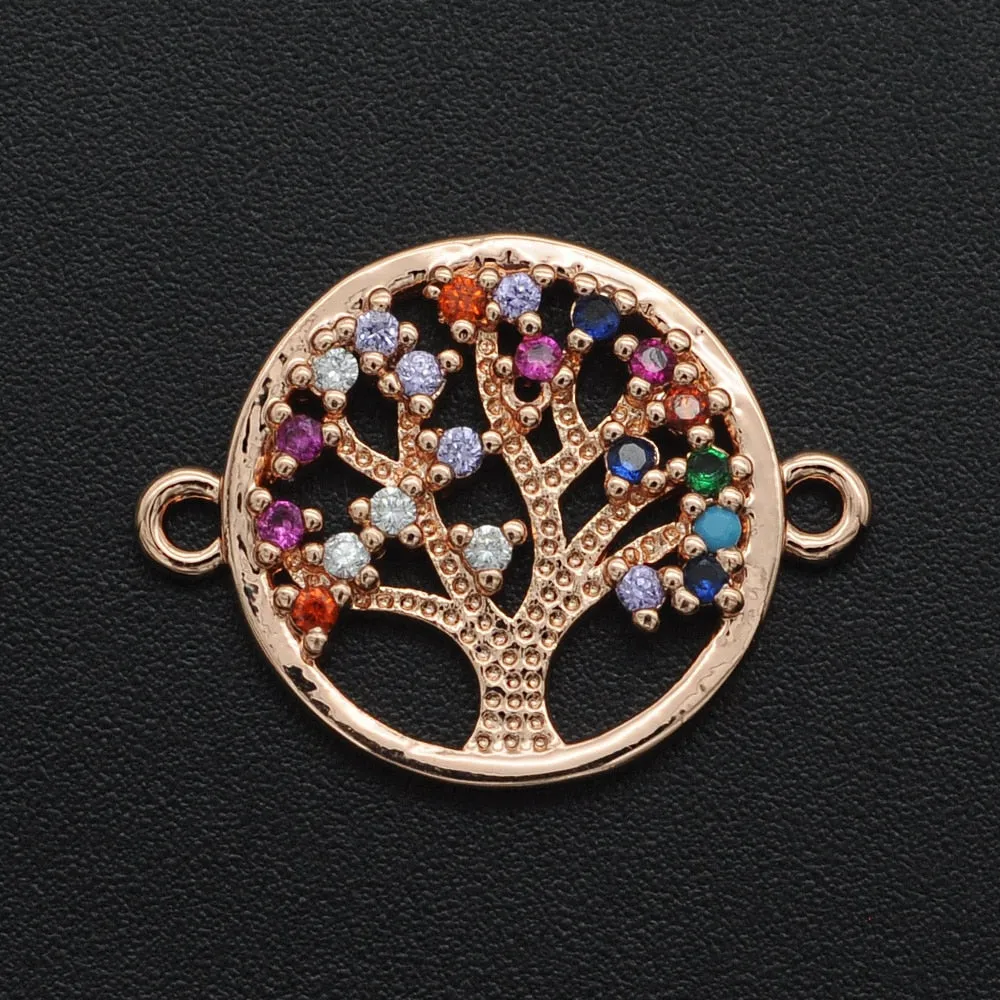 CZ Charms Cactus Necklace Pendant Zircon Tree of Life Connector For Jewelry Bracelet Accessories