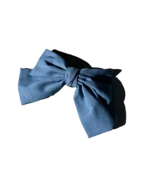 Denim Bow Barrette Hair Clip