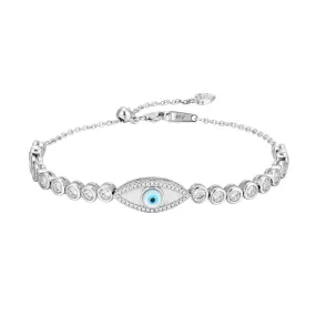 Devil's Eye with Beading Zircon Silver Bracelet for Women