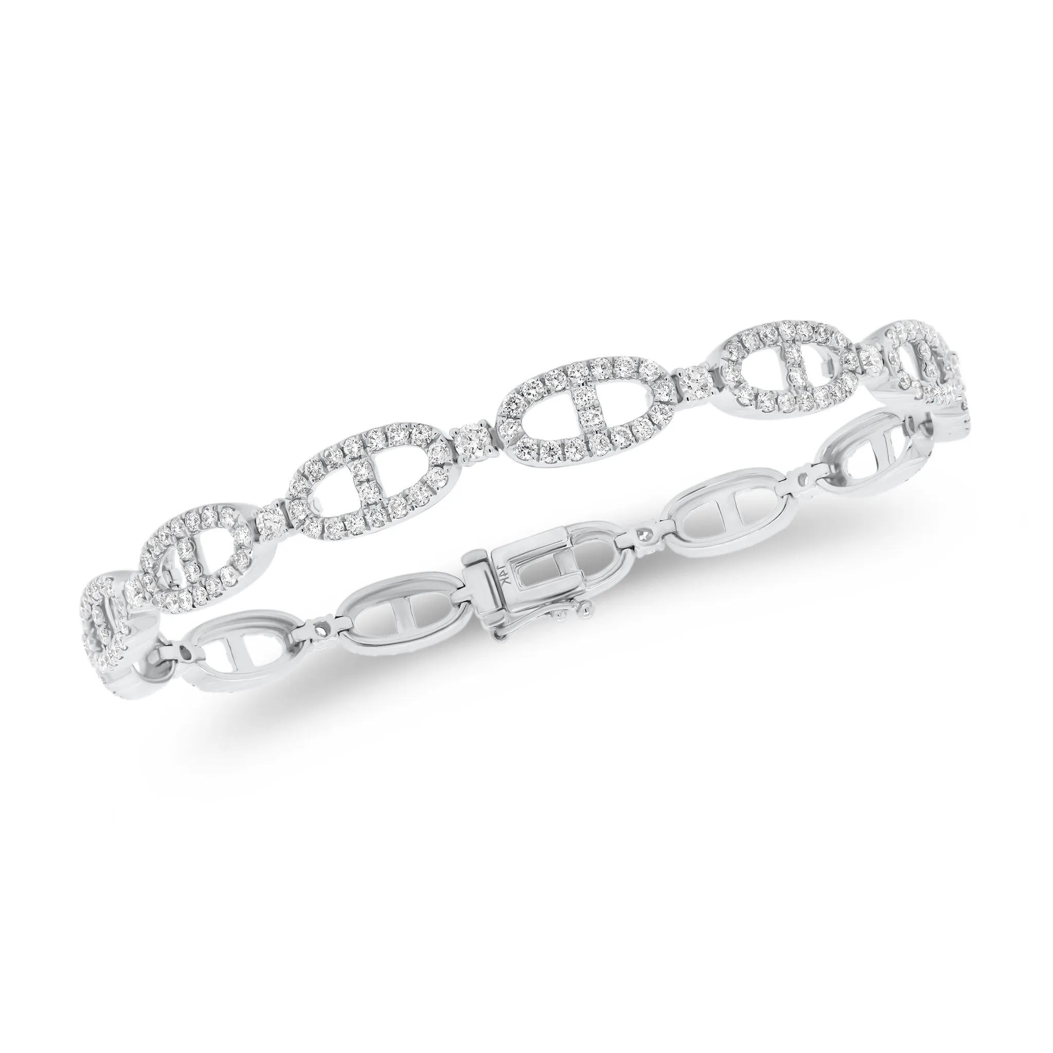 Diamond Elongated Tri-Link Bracelet