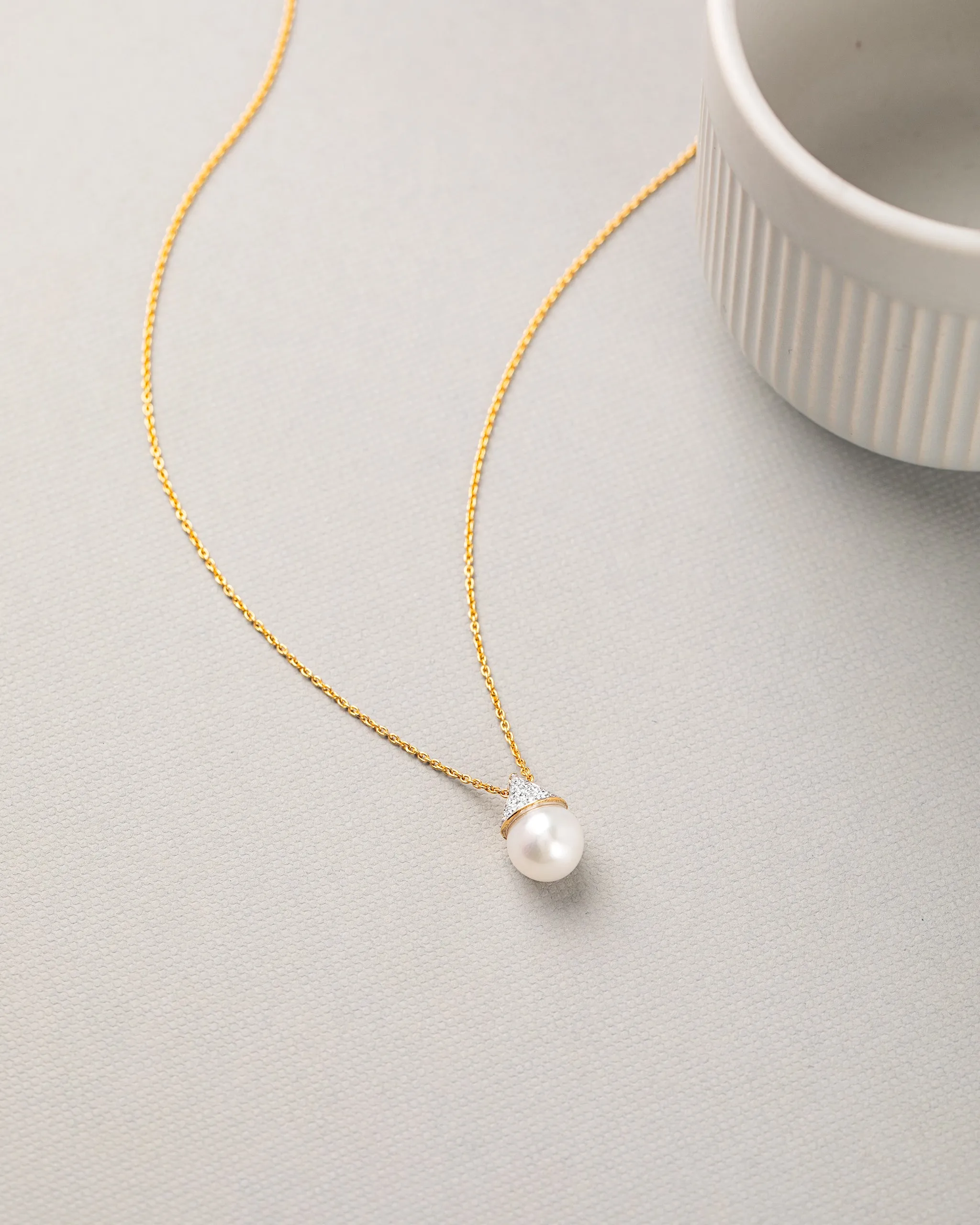 Diamond Pearl Necklace