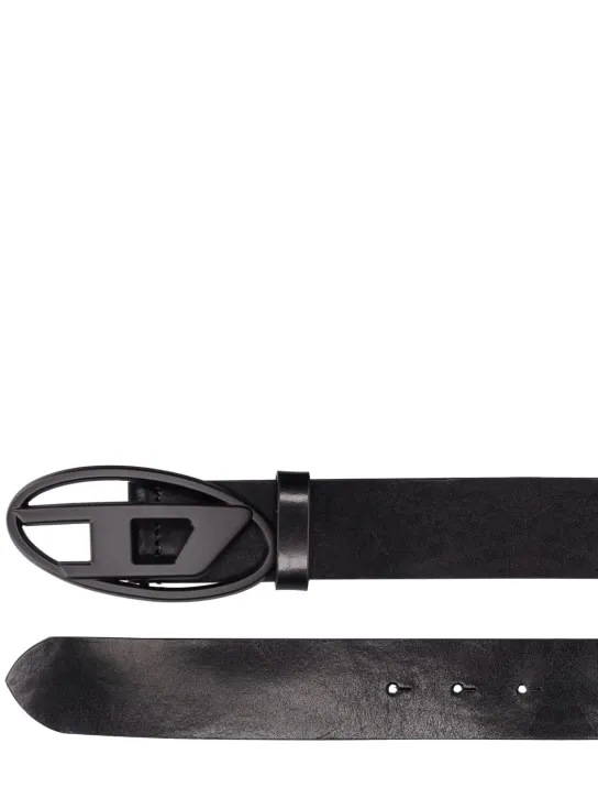 Diesel   3.9cm Oval-D leather belt 