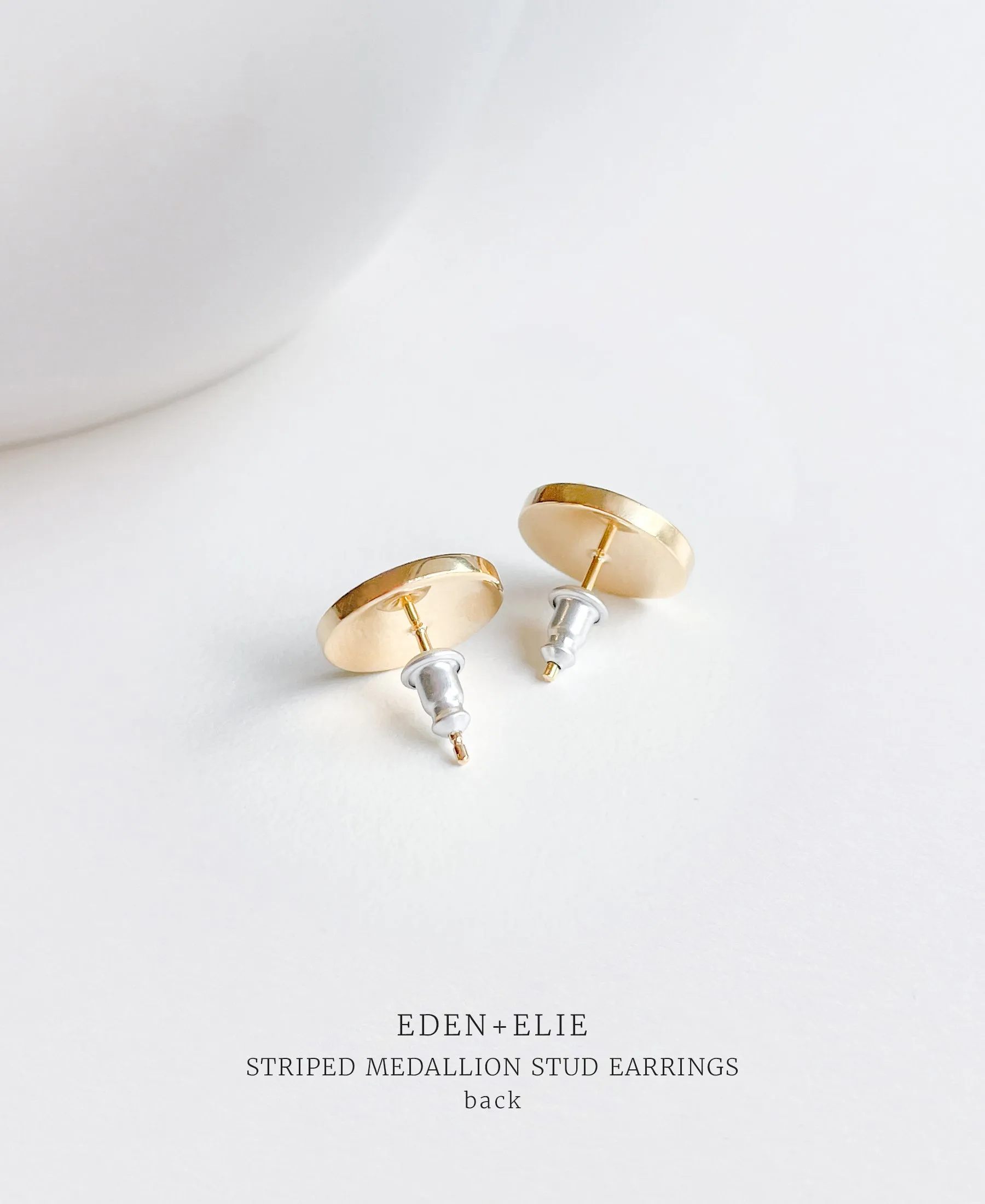 EDEN   ELIE Striped Medallion stud earrings - kimono