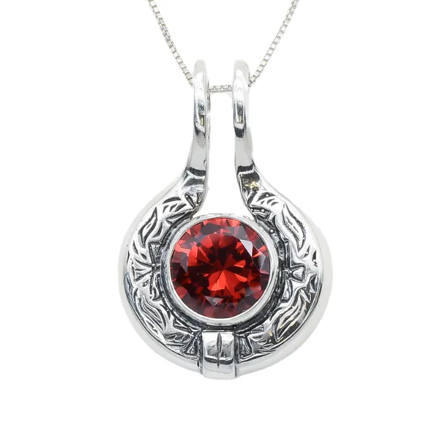 Egyptian Ruby Pendant - Created Ruby Necklace, Red Ancient Pendant