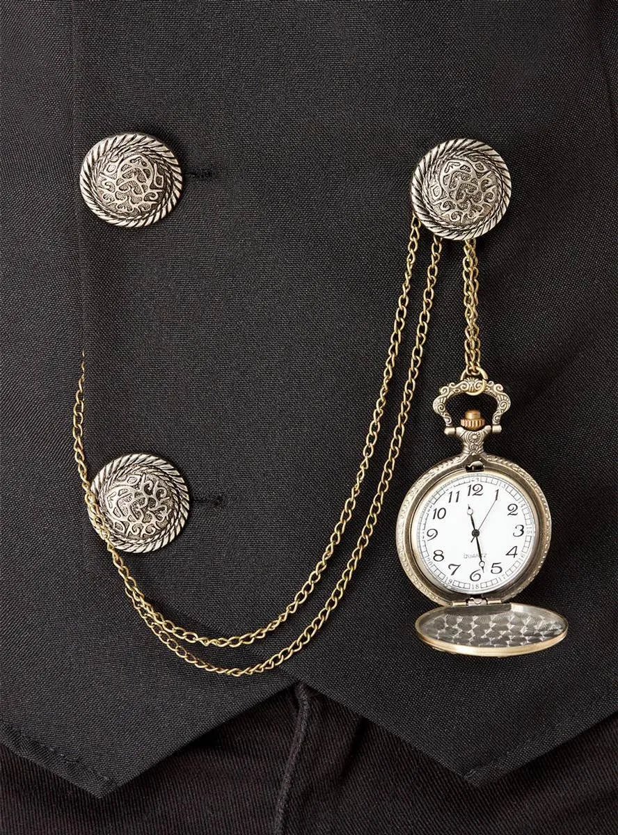 Elegant Gold 20s Fob Pocket Watch with Window