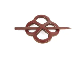 Endless Knot Leather Hair Barrette