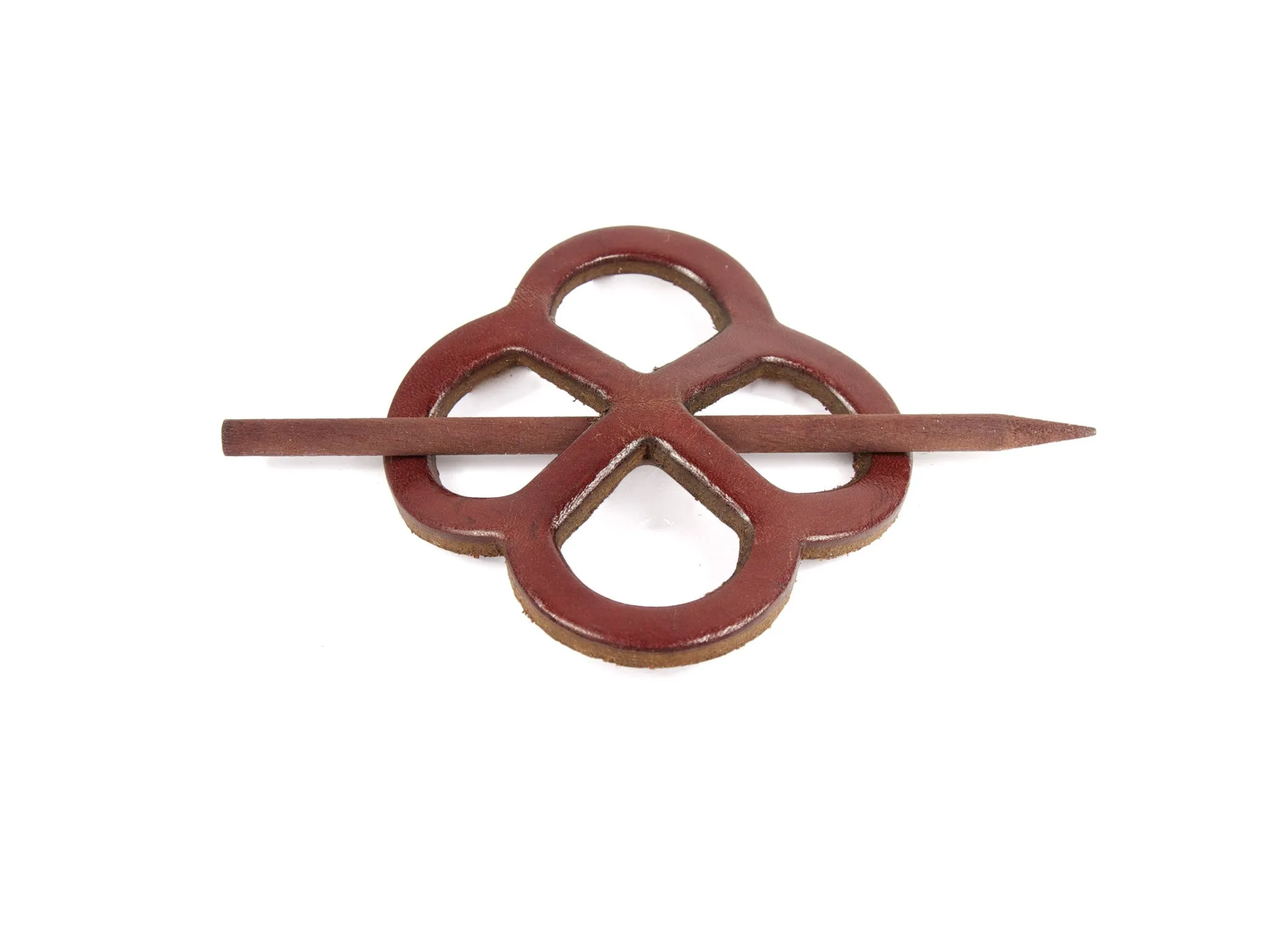 Endless Knot Leather Hair Barrette