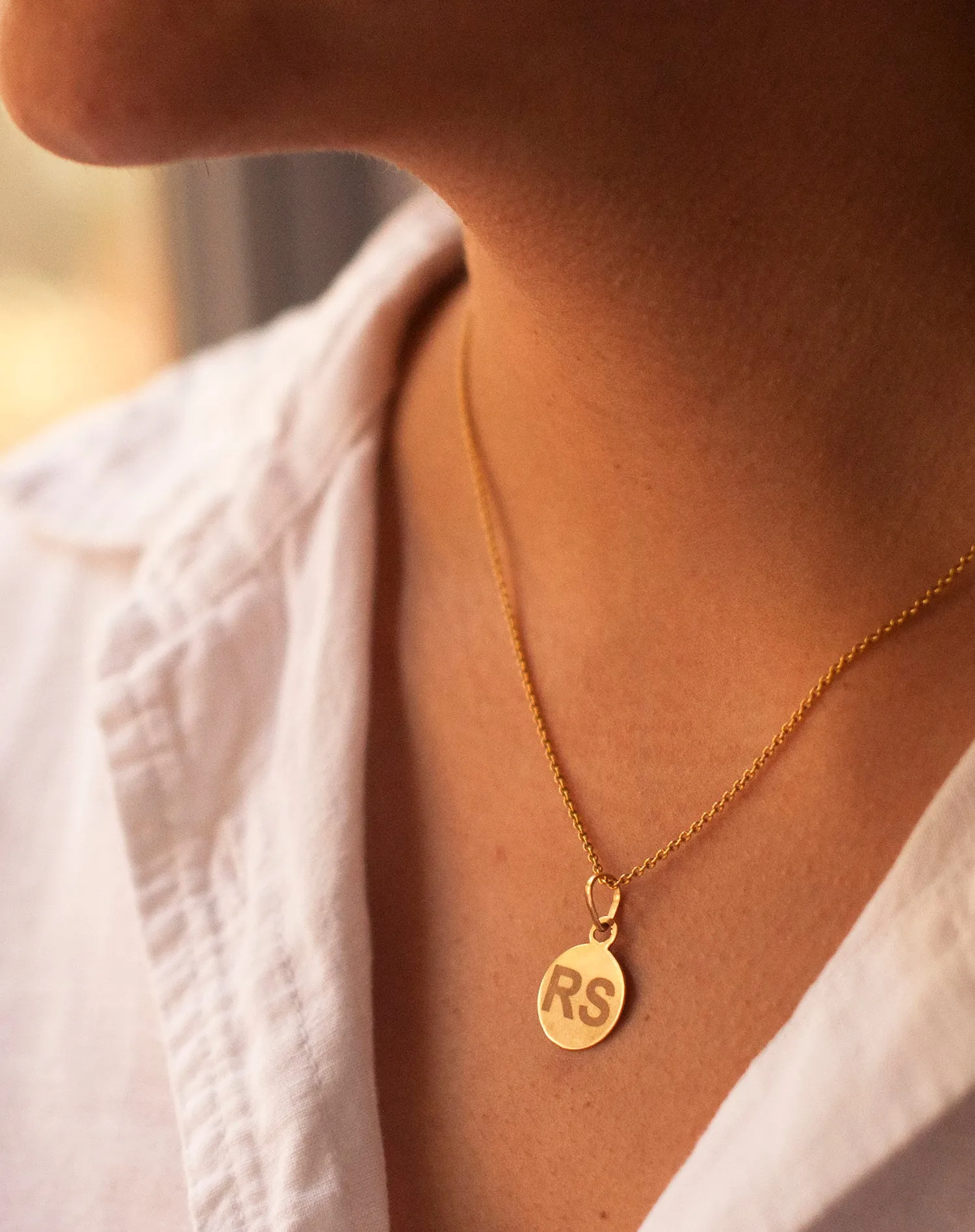 Engravable Disc Charm Pendant