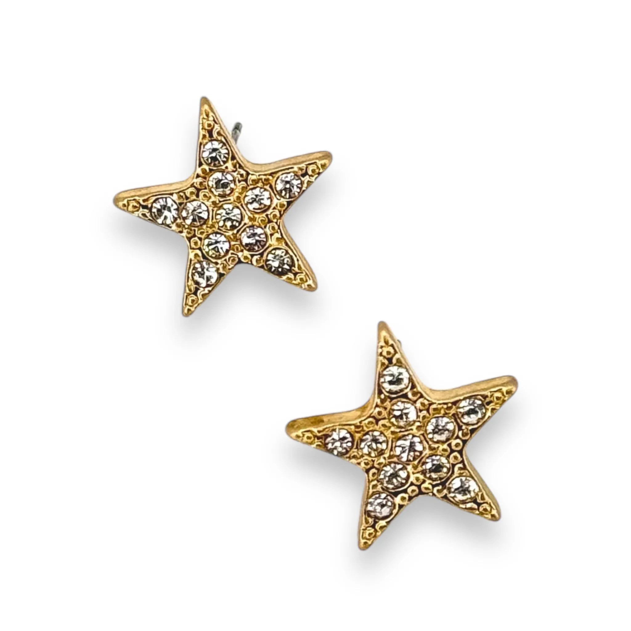 Envy Diamonte Star Stud Earrings Gold