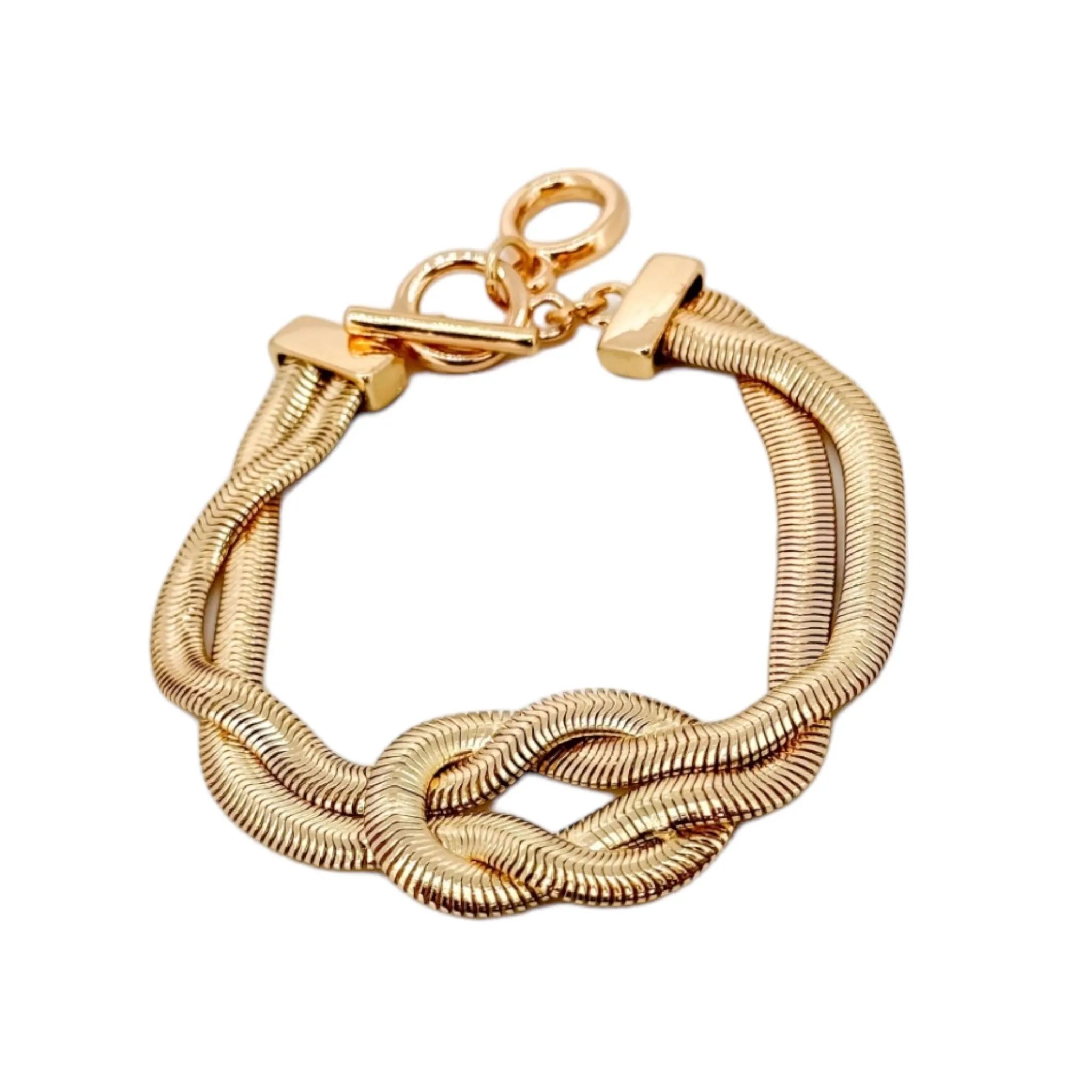 Envy Snake Chain T-Bar Bracelet Gold