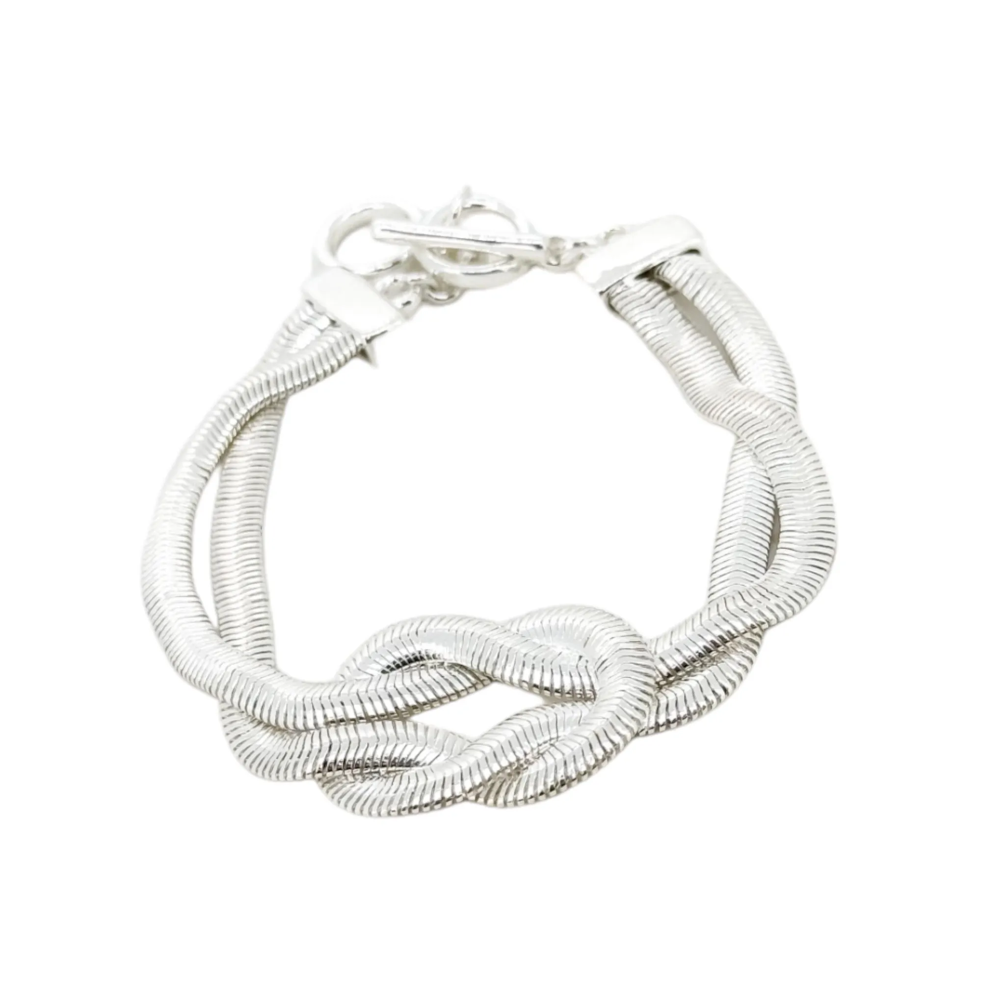 Envy Snake Chain T-Bar Bracelet Silver