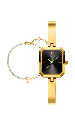 Ethereal Watch & Bracelet Set Gold