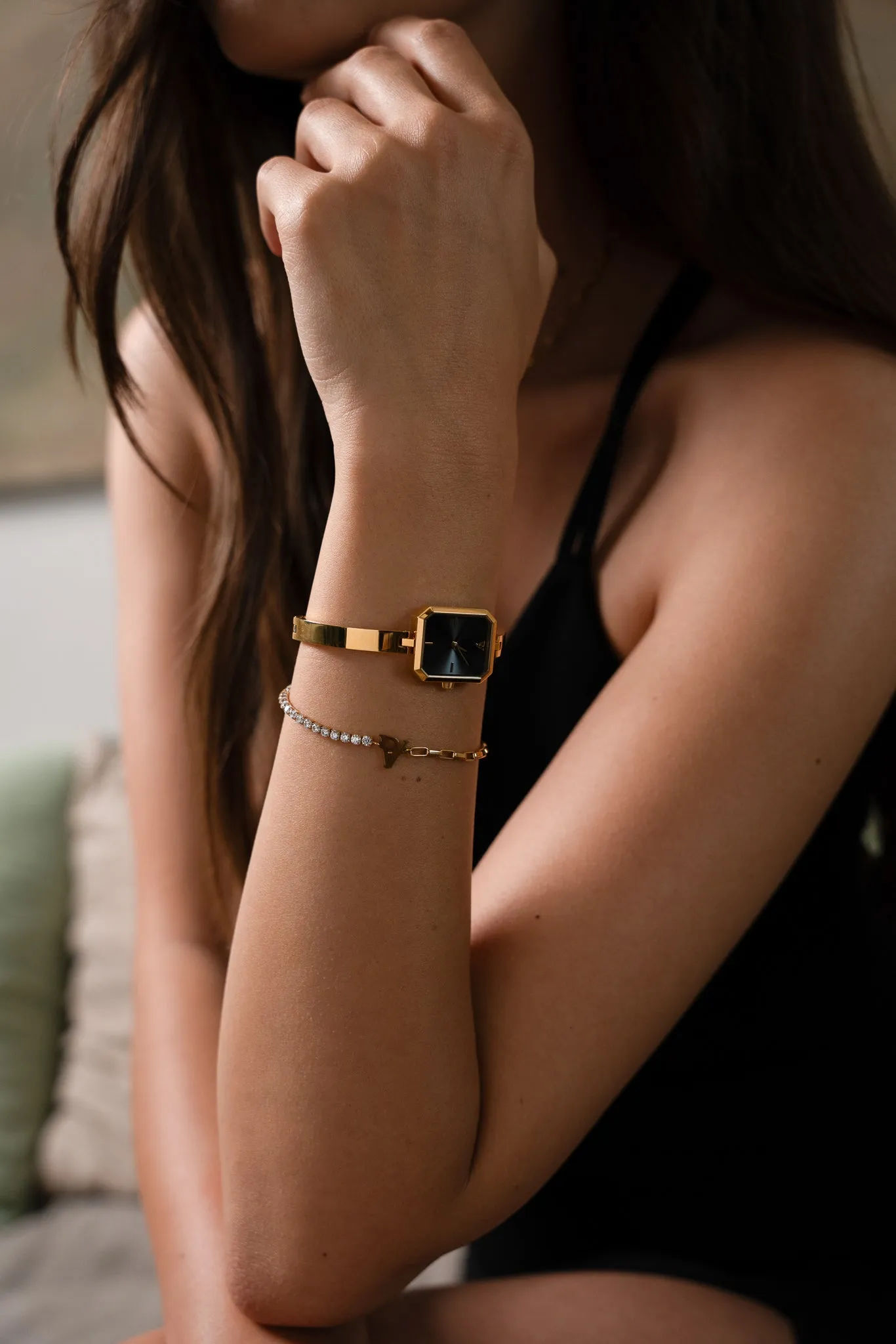 Ethereal Watch & Bracelet Set Gold