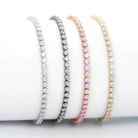 European And American Fashion New Style Zircon Bracelet Single Row Claw Inlaid Personality Simple Multi-color Adjustable Bracelet Factory Wholesale