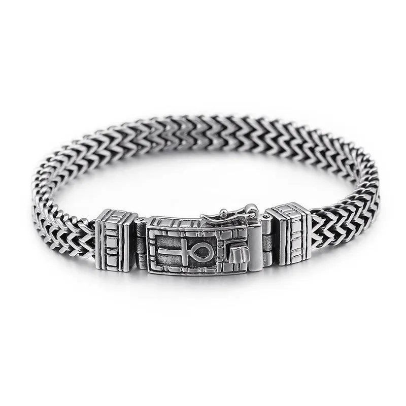 European and American Hip-Hop Double-Row Chain Bracelet for Men - Punk Titanium Steel Trend Accessories