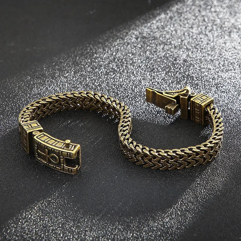 European and American Hip-Hop Double-Row Chain Bracelet for Men - Punk Titanium Steel Trend Accessories