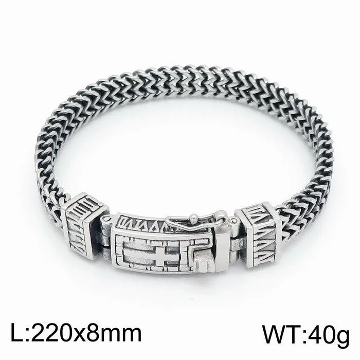 European and American Hip-Hop Double-Row Chain Bracelet for Men - Punk Titanium Steel Trend Accessories