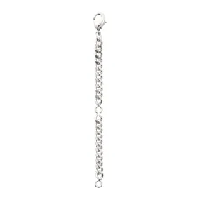 EXTENSION CHAIN, recycled, curb, 9 cm, silver-plated